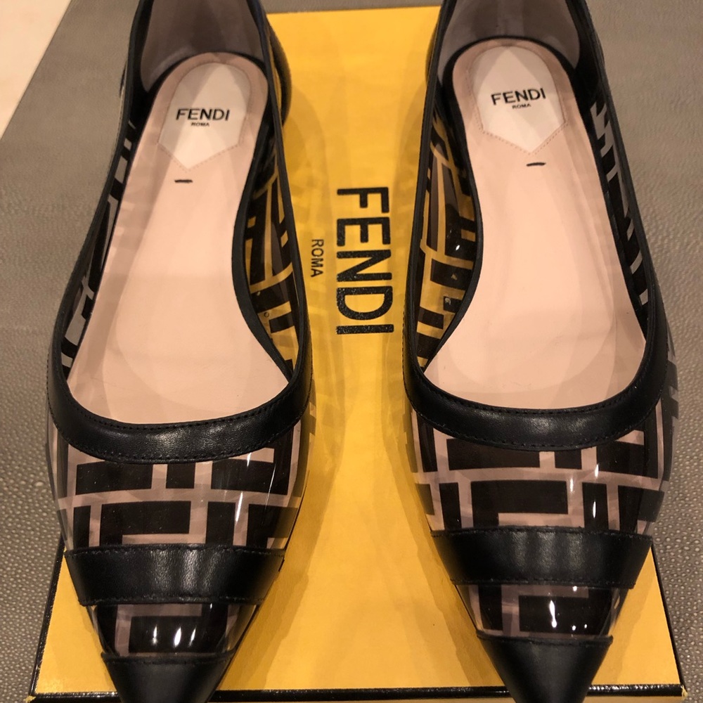 Fendi shoes, pre- owned, excellent condition, size 38.5, black ballerina shoes
